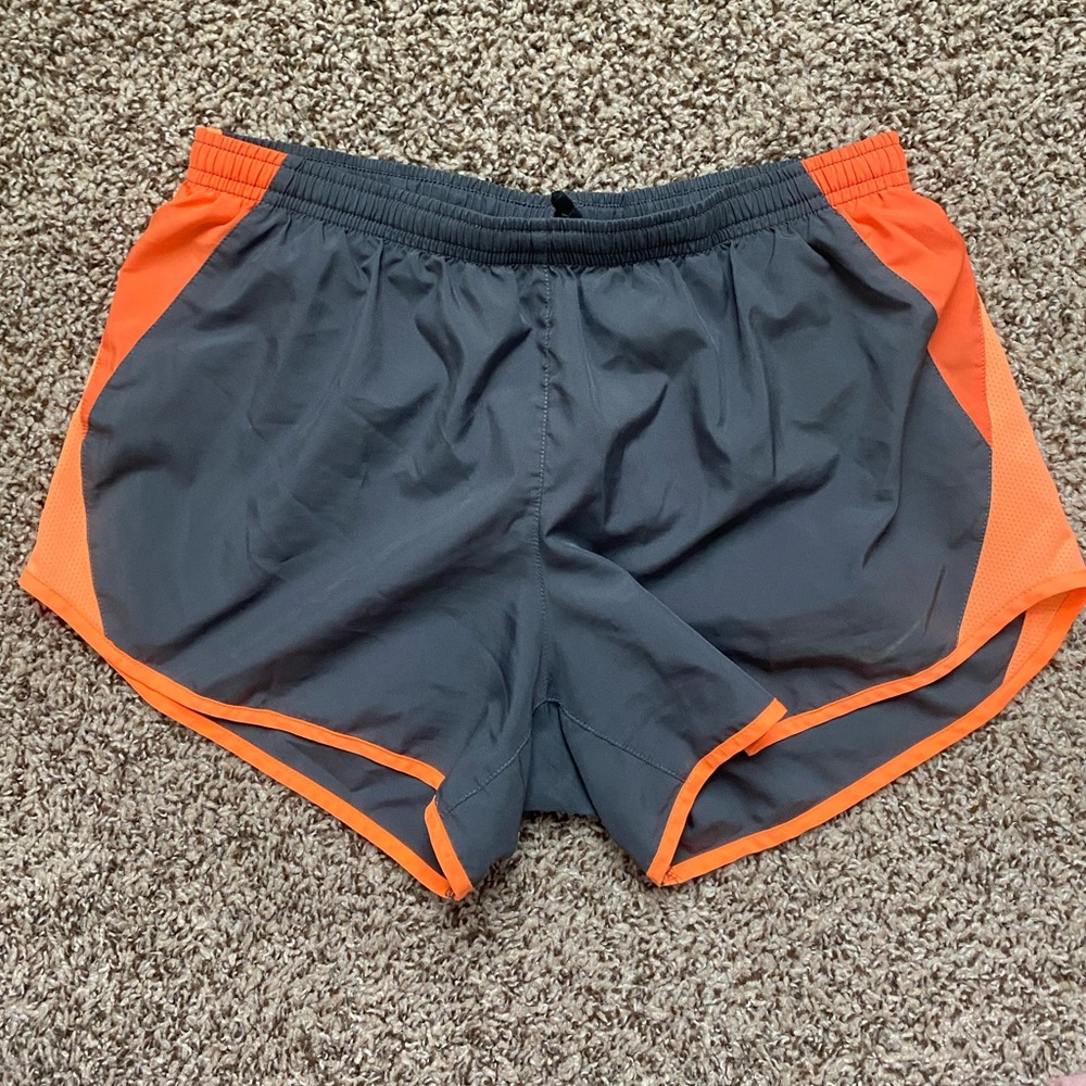 Grey and orange Nike Dri-Fot shorts